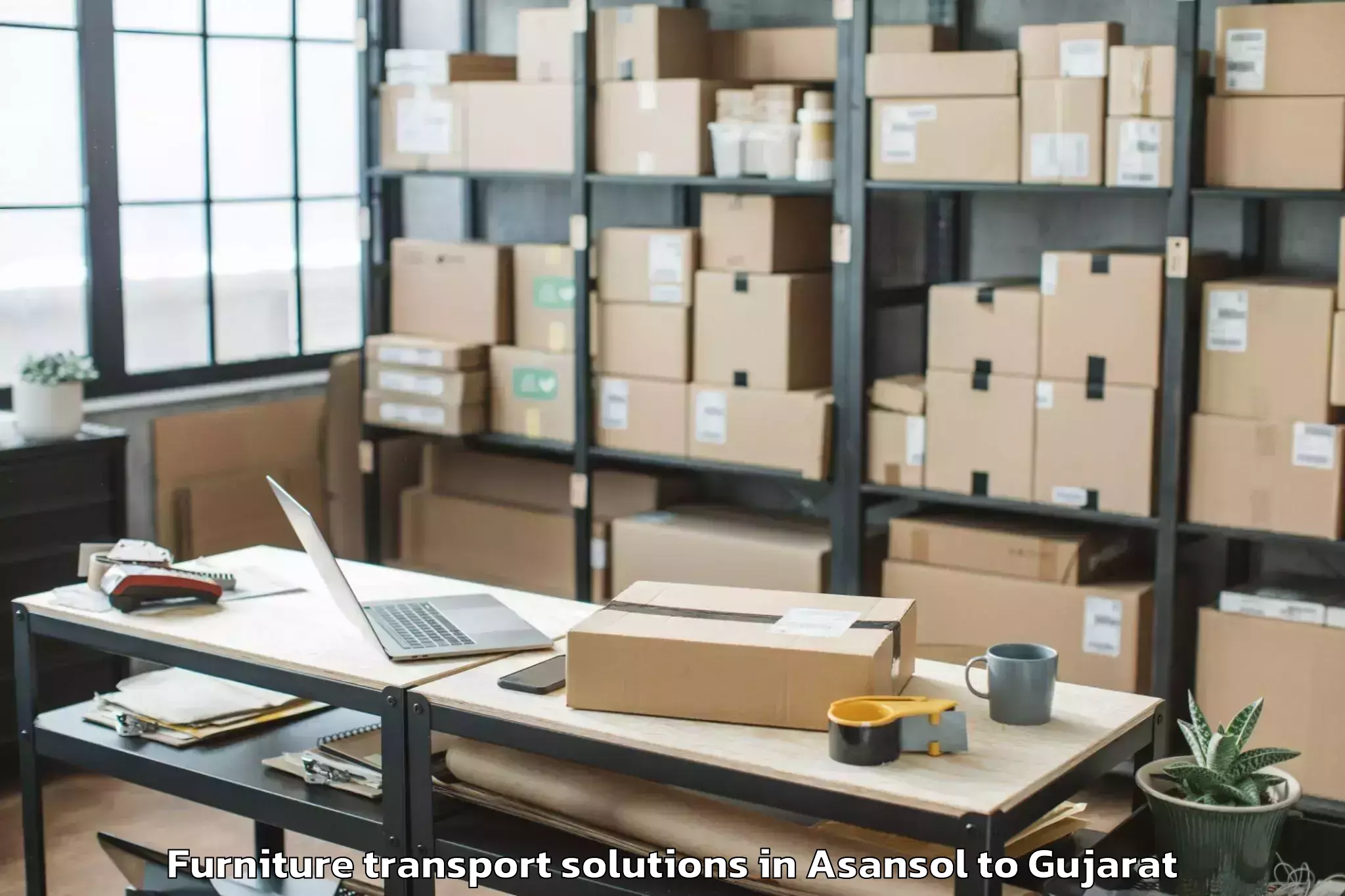 Asansol to Adalaj Furniture Transport Solutions